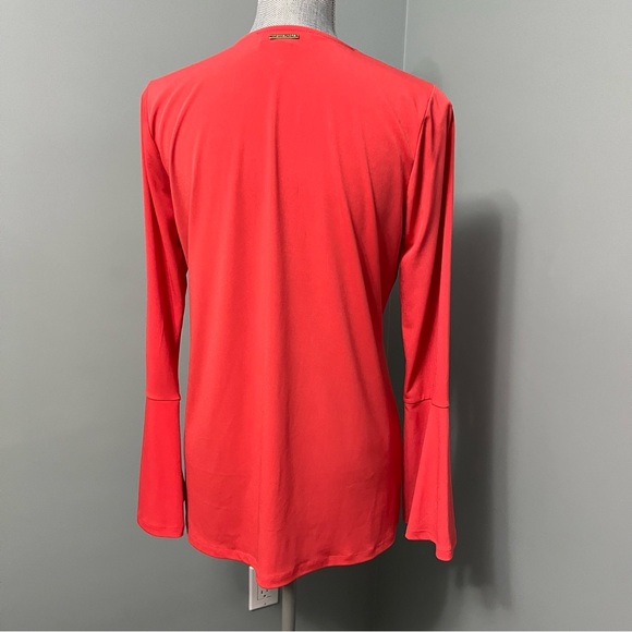 MICHAEL MICHAEL KORS Blouse with bell sleeves women’s size medium orange - Picture 8 of 8